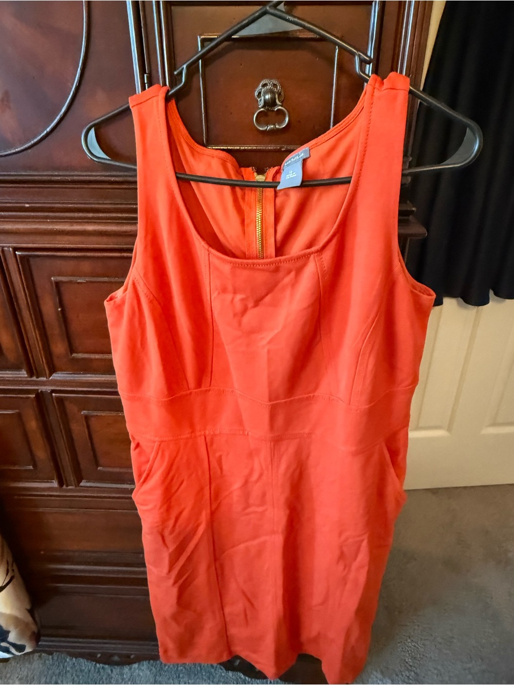 Ann Taylor Coral-Orange Sleeveless Sheath Dress size 12